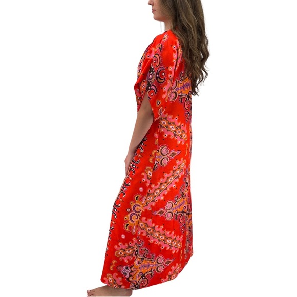 RARE Vintage 60s Robe Beach Coverup Kimono Riviera Robes California Created M/L - Picture 6 of 15